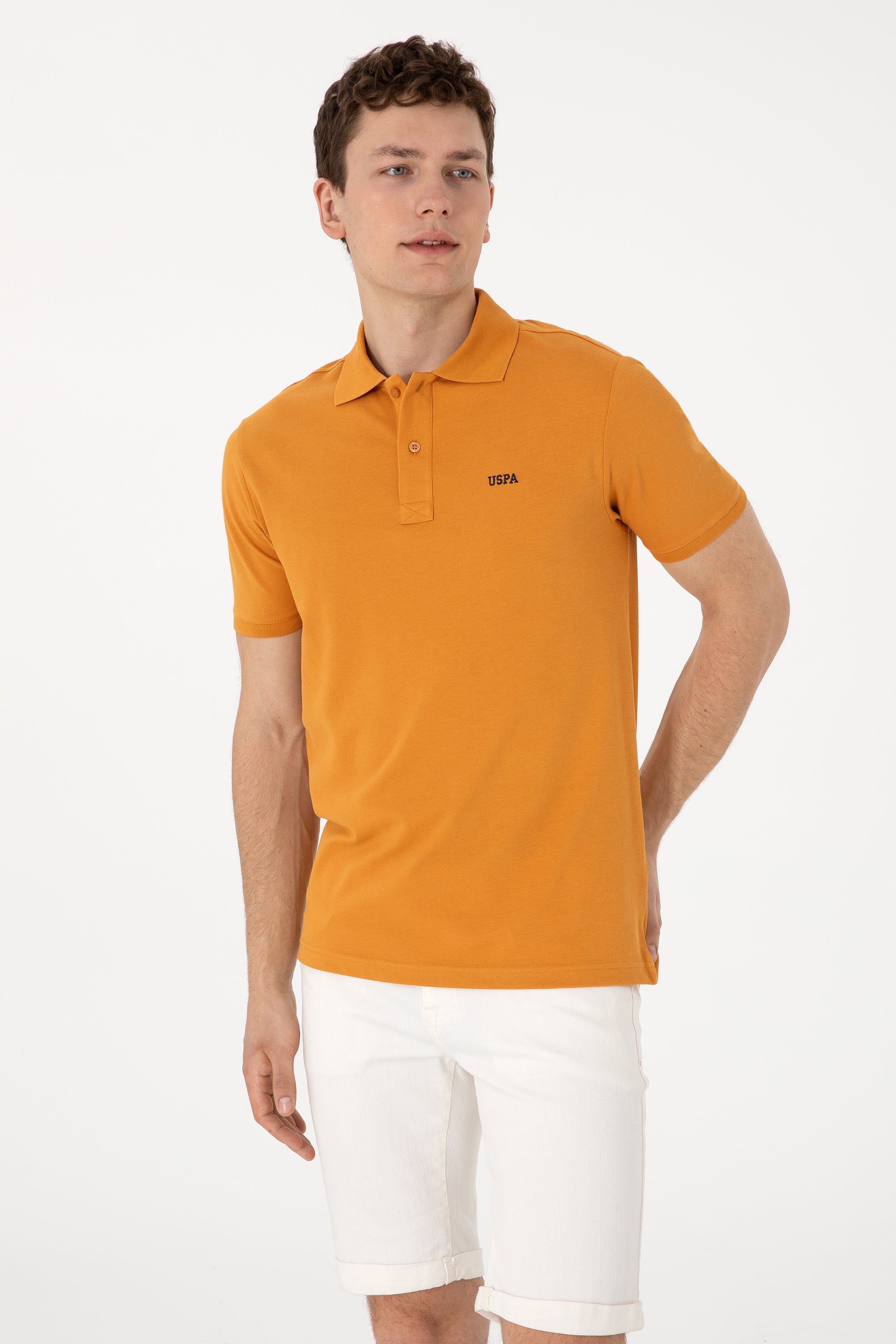 Tricou Polo Bărbați Portocaliu Cu Imprimeu USPA