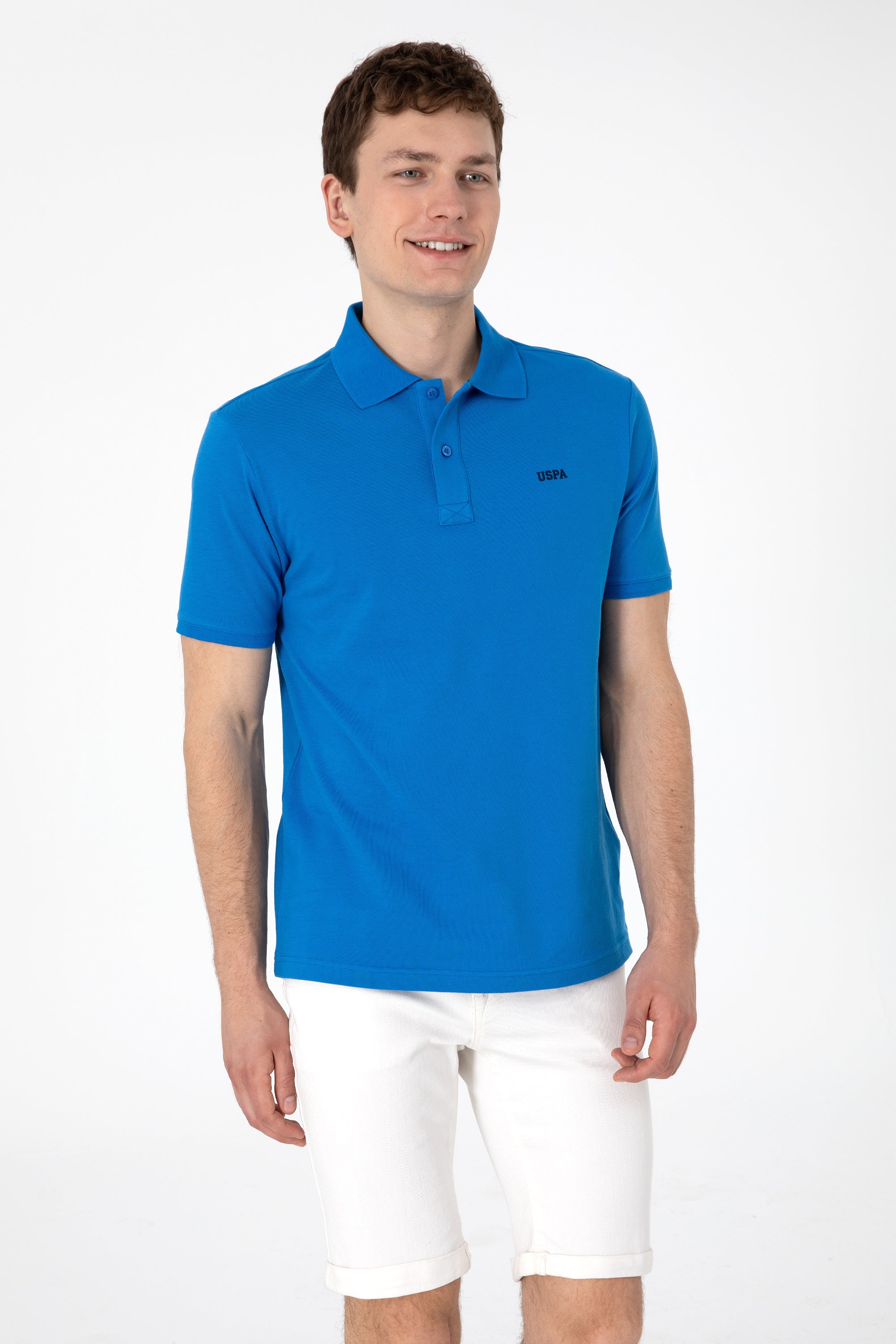 Tricou Polo Bărbați Albastru Cu Imprimeu USPA