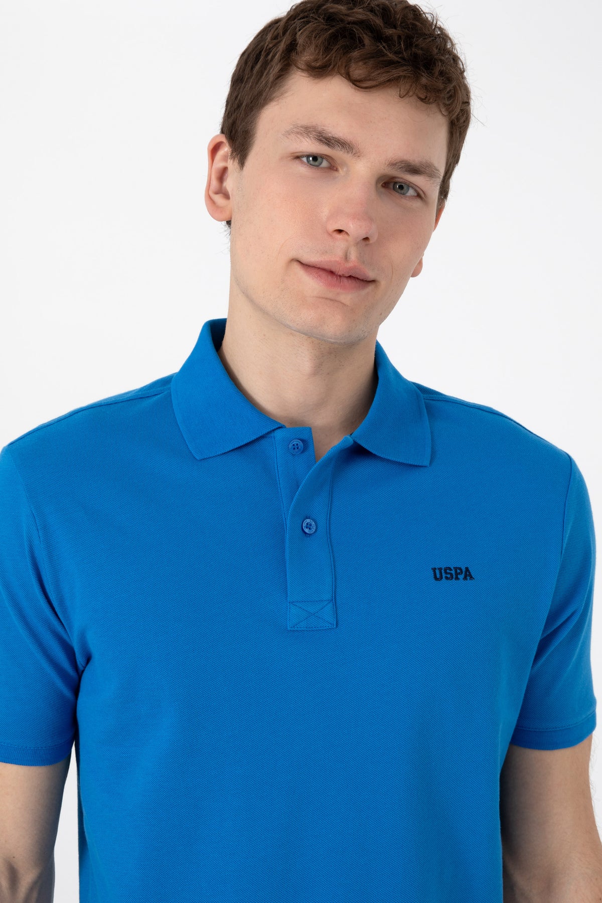 Tricou Polo Bărbați Albastru Cu Imprimeu USPA