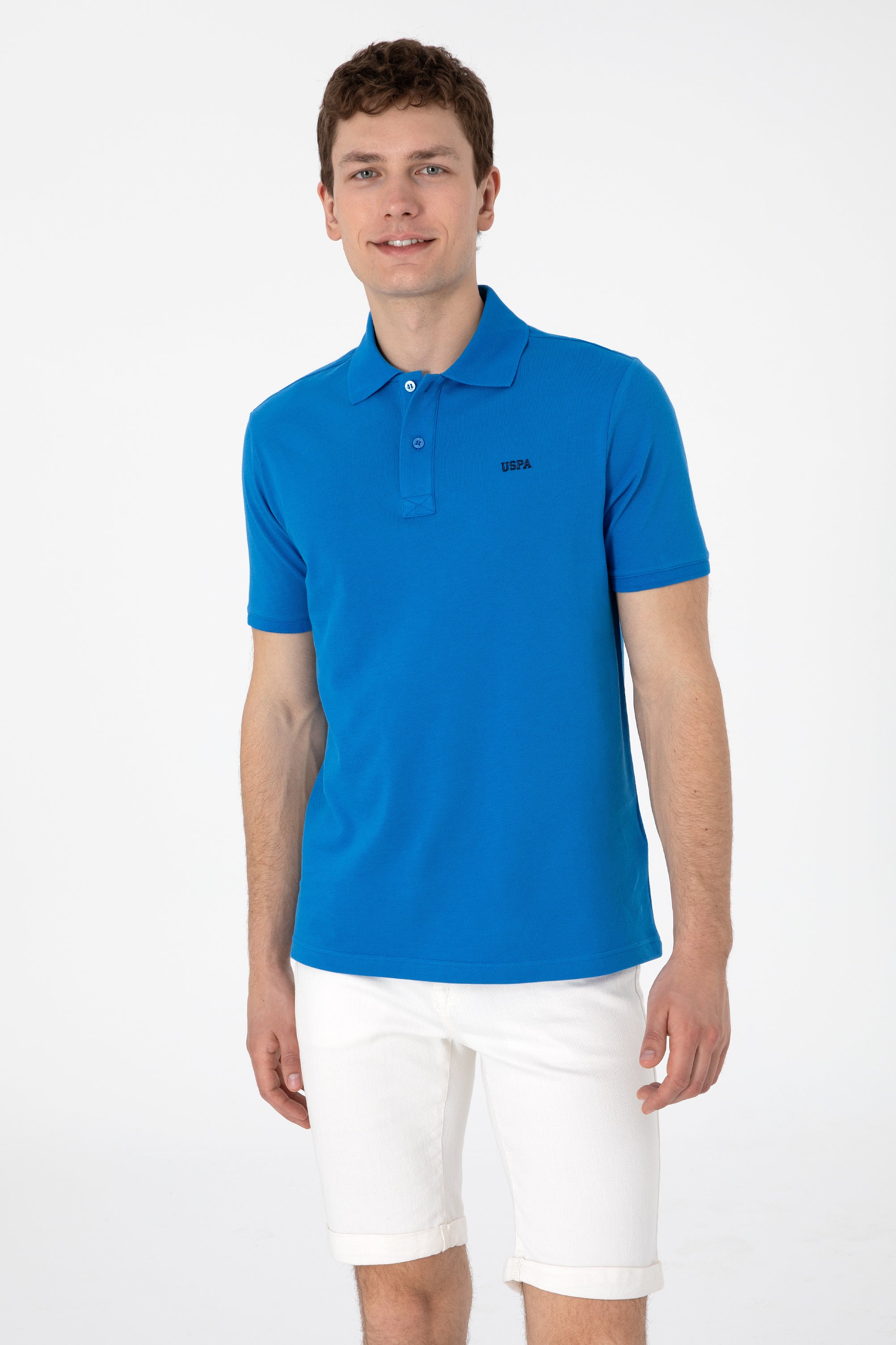 Tricou Polo Bărbați Albastru Cu Imprimeu USPA