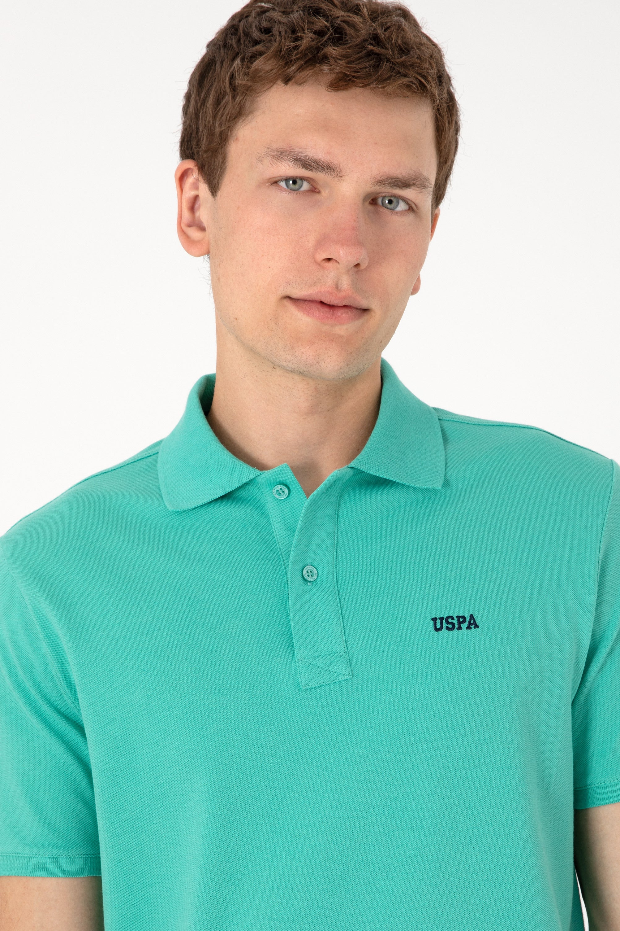 Tricou Polo Bărbați Verde Mentă Cu Imprimeu USPA