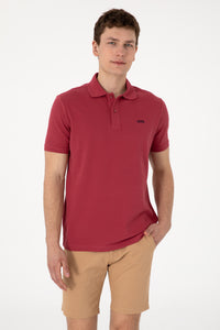 Tricou Polo Bărbați Roșu Cărămiziu Cu Imprimeu USPA