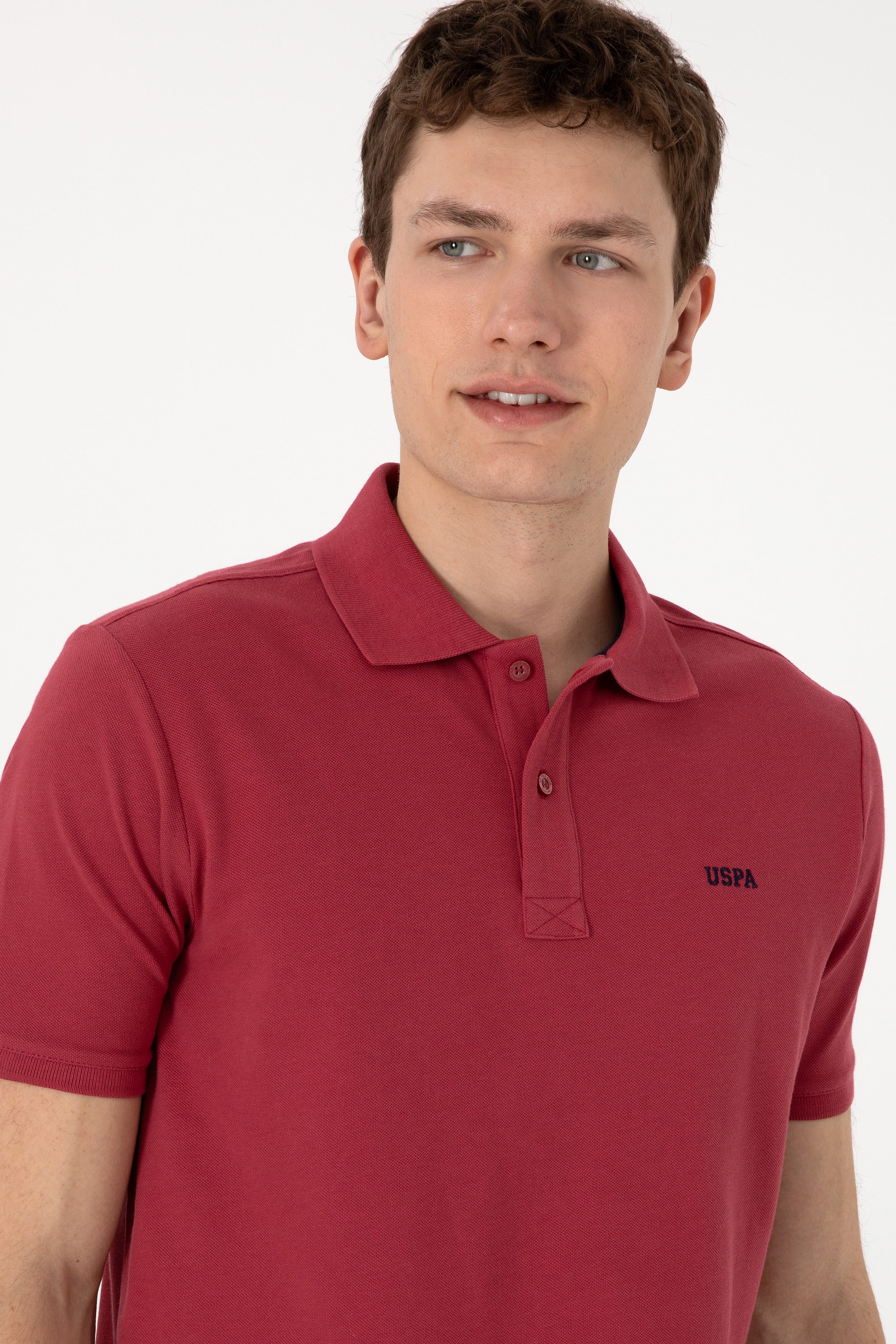 Tricou Polo Bărbați Roșu Cărămiziu Cu Imprimeu USPA
