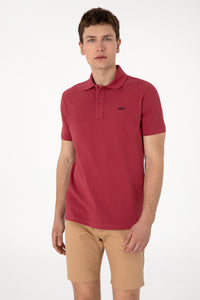 Tricou Polo Bărbați Roșu Cărămiziu Cu Imprimeu USPA