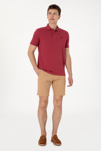 Tricou Polo Bărbați Roșu Cărămiziu Cu Imprimeu USPA