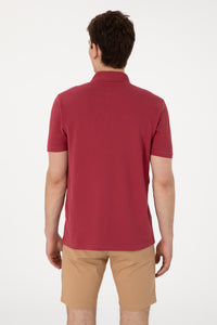 Tricou Polo Bărbați Roșu Cărămiziu Cu Imprimeu USPA