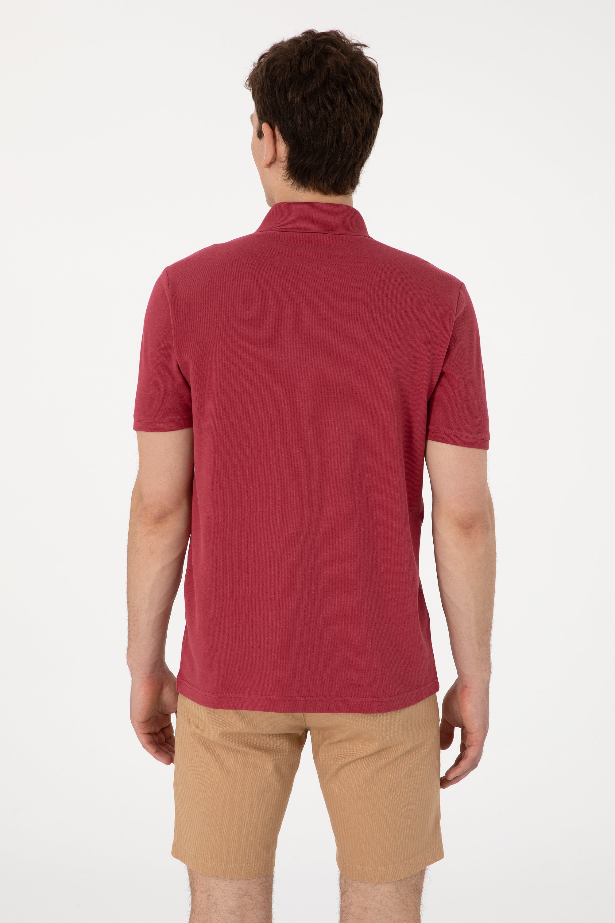 Tricou Polo Bărbați Roșu Cărămiziu Cu Imprimeu USPA