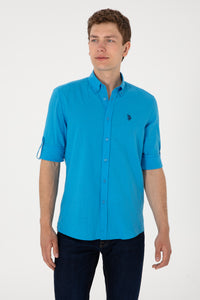 Cămașă Bărbați Albastru Coral Cu Logo Discret