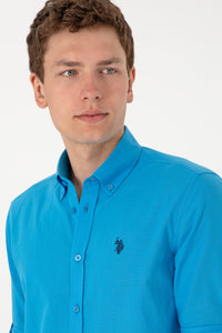 Cămașă Bărbați Albastru Coral Cu Logo Discret