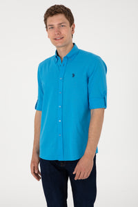 Cămașă Bărbați Albastru Coral Cu Logo Discret