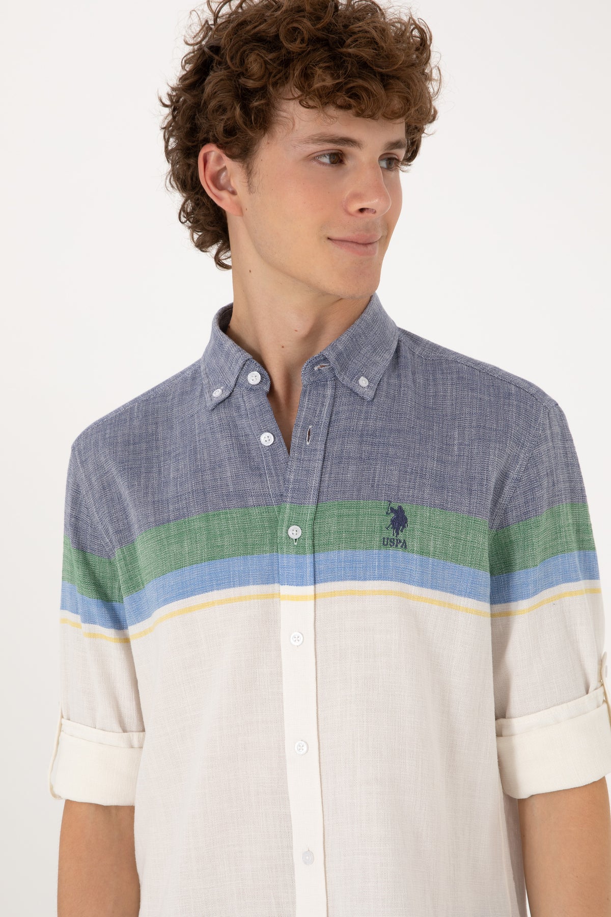Cămașă Bărbați Multicoloră Cu Textură Și Logo Brodat