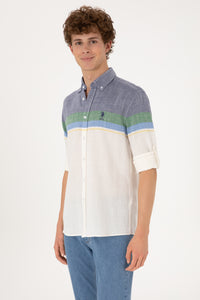 Cămașă Bărbați Multicoloră Cu Textură Și Logo Brodat