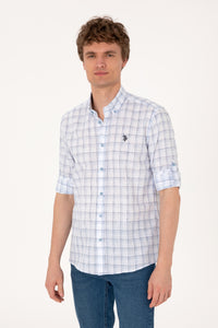 Cămașă Bărbați Cu Model În Carouri Și Logo Brodat