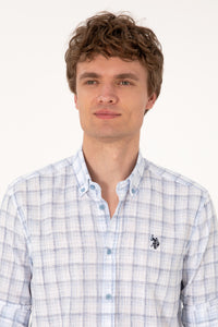 Cămașă Bărbați Cu Model În Carouri Și Logo Brodat