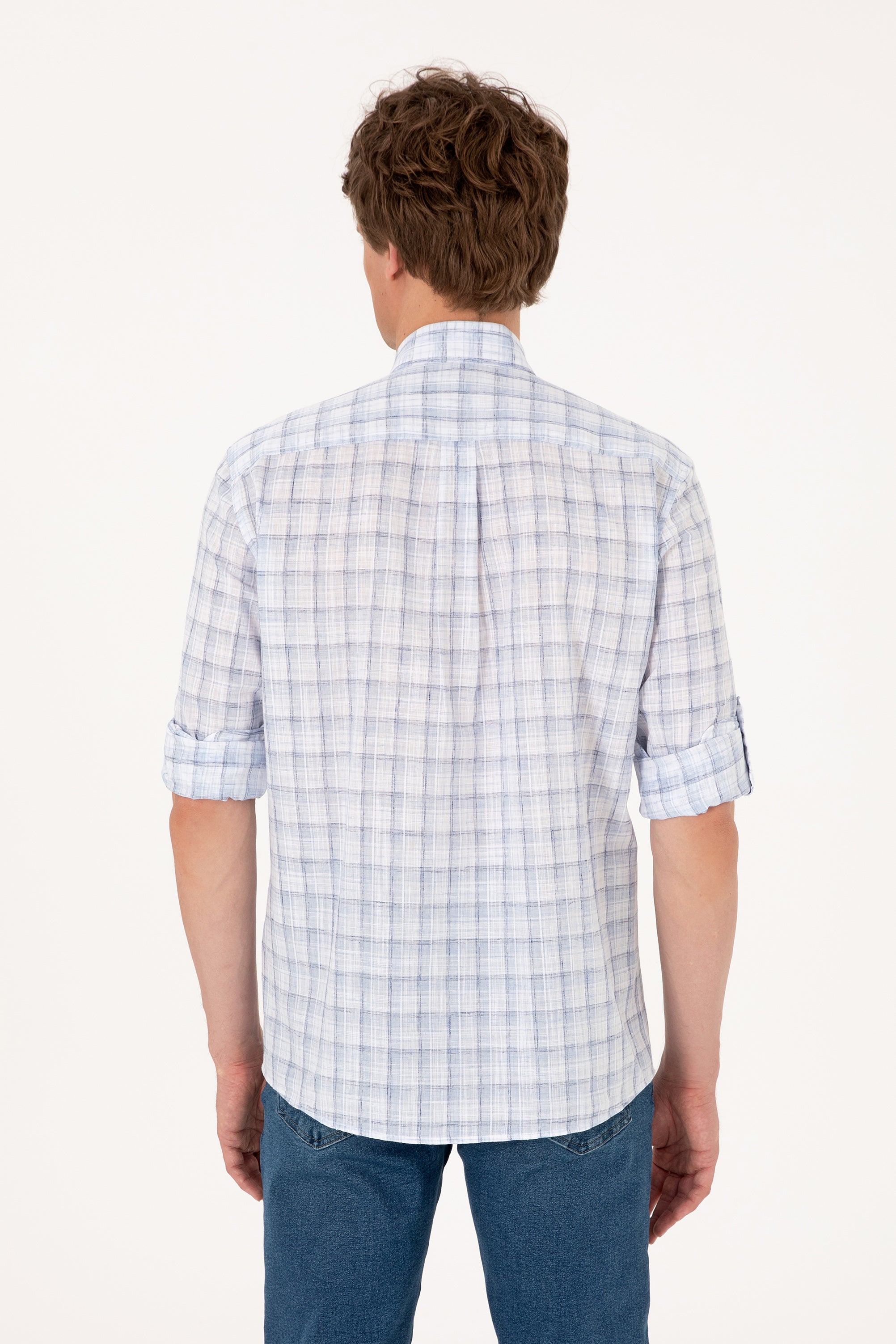 Cămașă Bărbați Cu Model În Carouri Și Logo Brodat