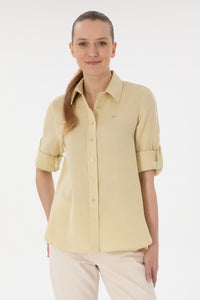 Cămașă Damă Pe Verde Fistic Cu Logo Aplicat