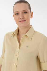 Cămașă Damă Pe Verde Fistic Cu Logo Aplicat