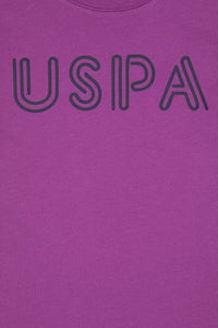 Tricou Băieți Mov Cu Guler Rotund Și Print USPA