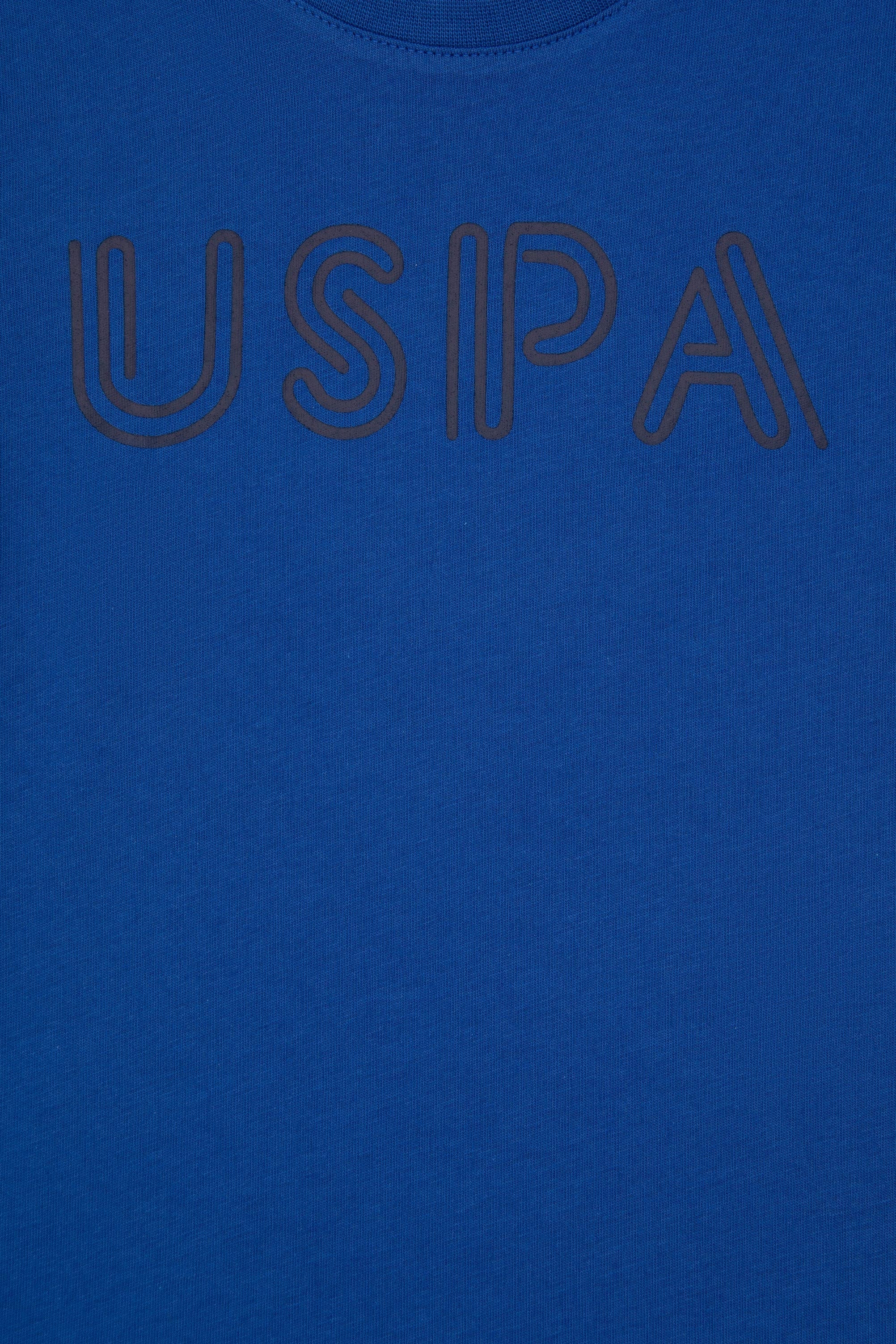 Tricou Băieți Albastru Cu Guler Rotund Și Print USPA