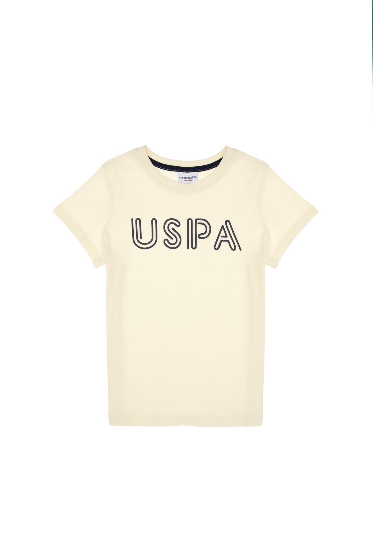 Tricou Băieți Galben Pal Cu Guler Rotund Și Print USPA