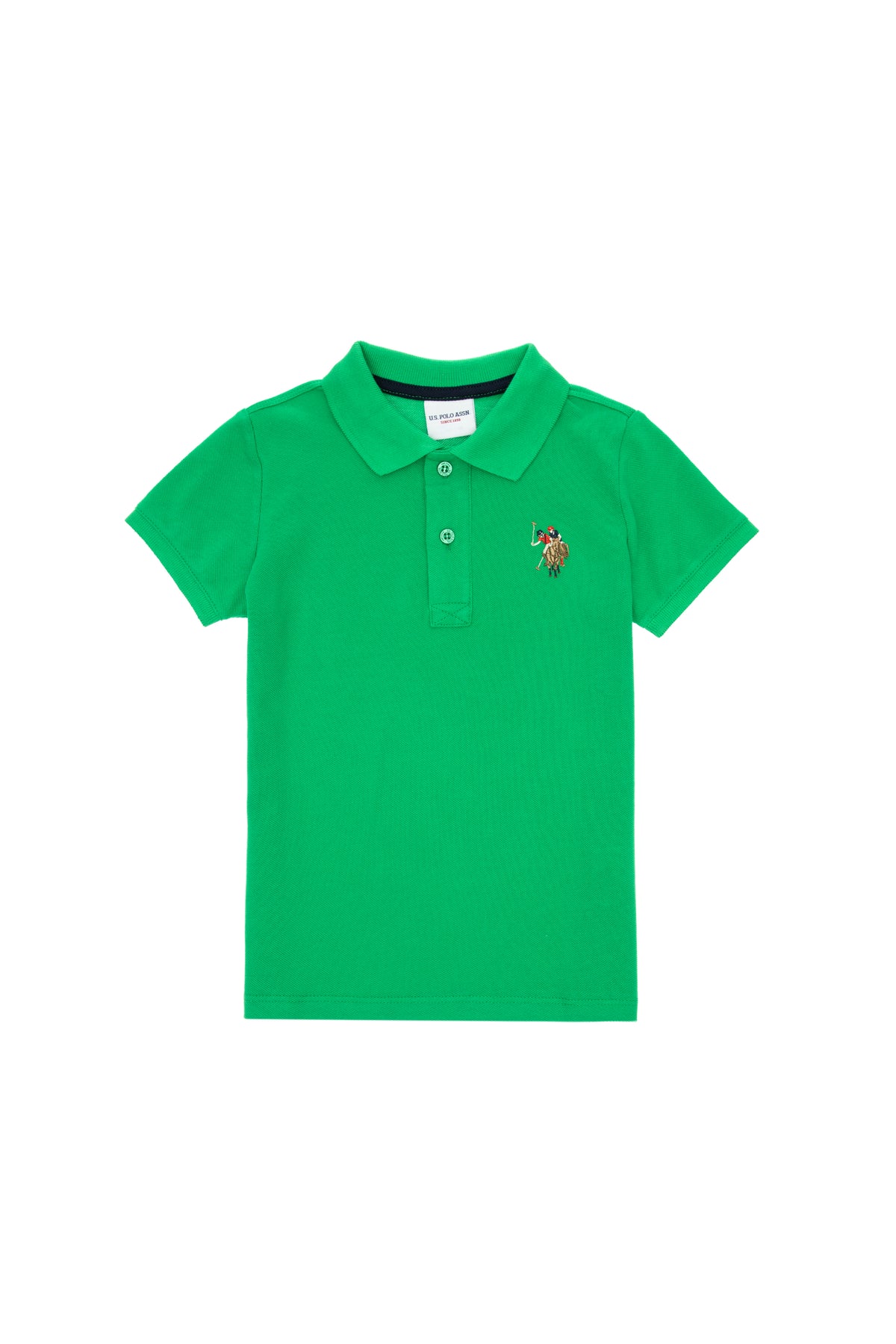 Tricou Polo Băieți Pe Verde  Cu Logo Colorat