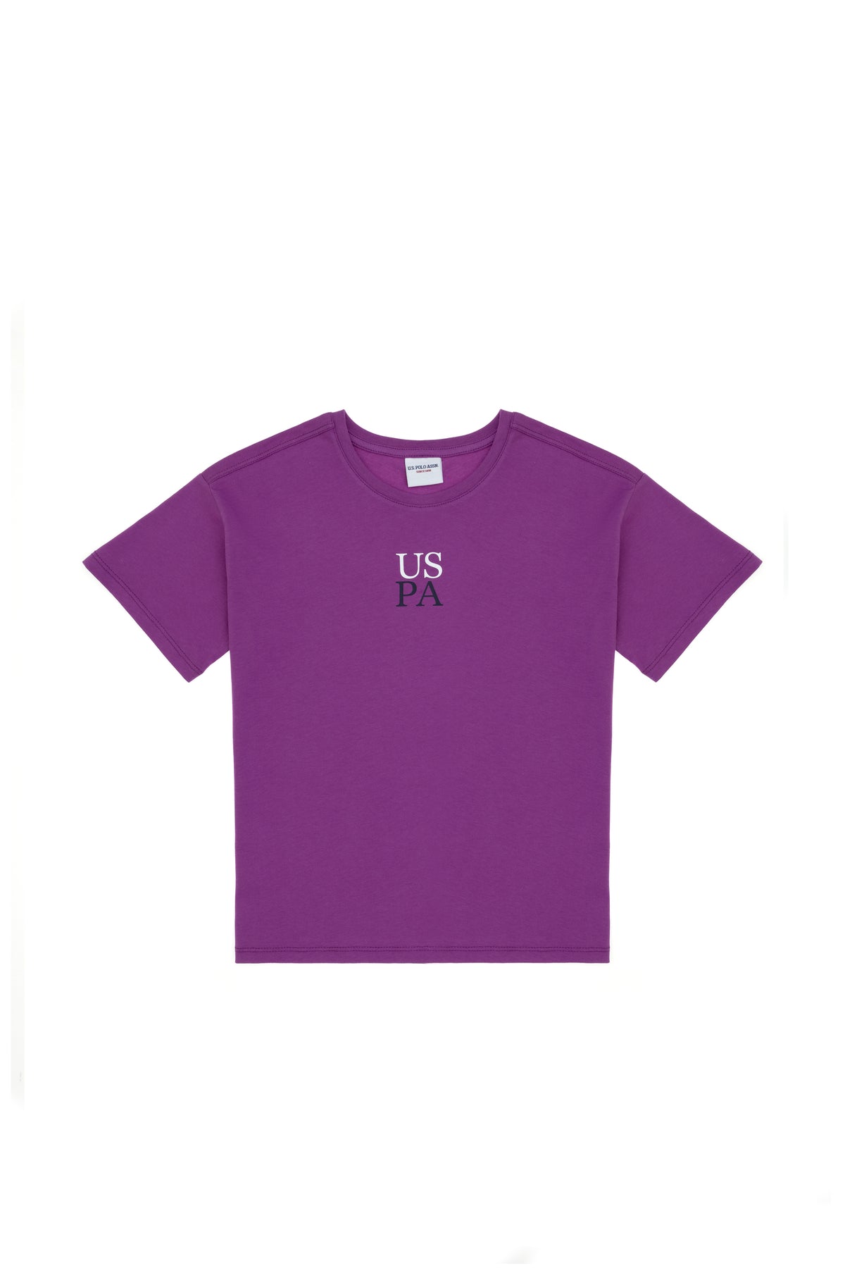 Tricou Băieți Mov Cu Guler Rotund Și Print USPA