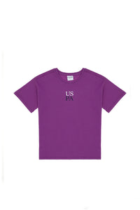 Tricou Băieți Mov Cu Guler Rotund Și Print USPA