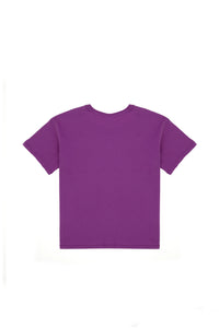 Tricou Băieți Mov Cu Guler Rotund Și Print USPA