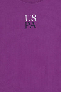 Tricou Băieți Mov Cu Guler Rotund Și Print USPA