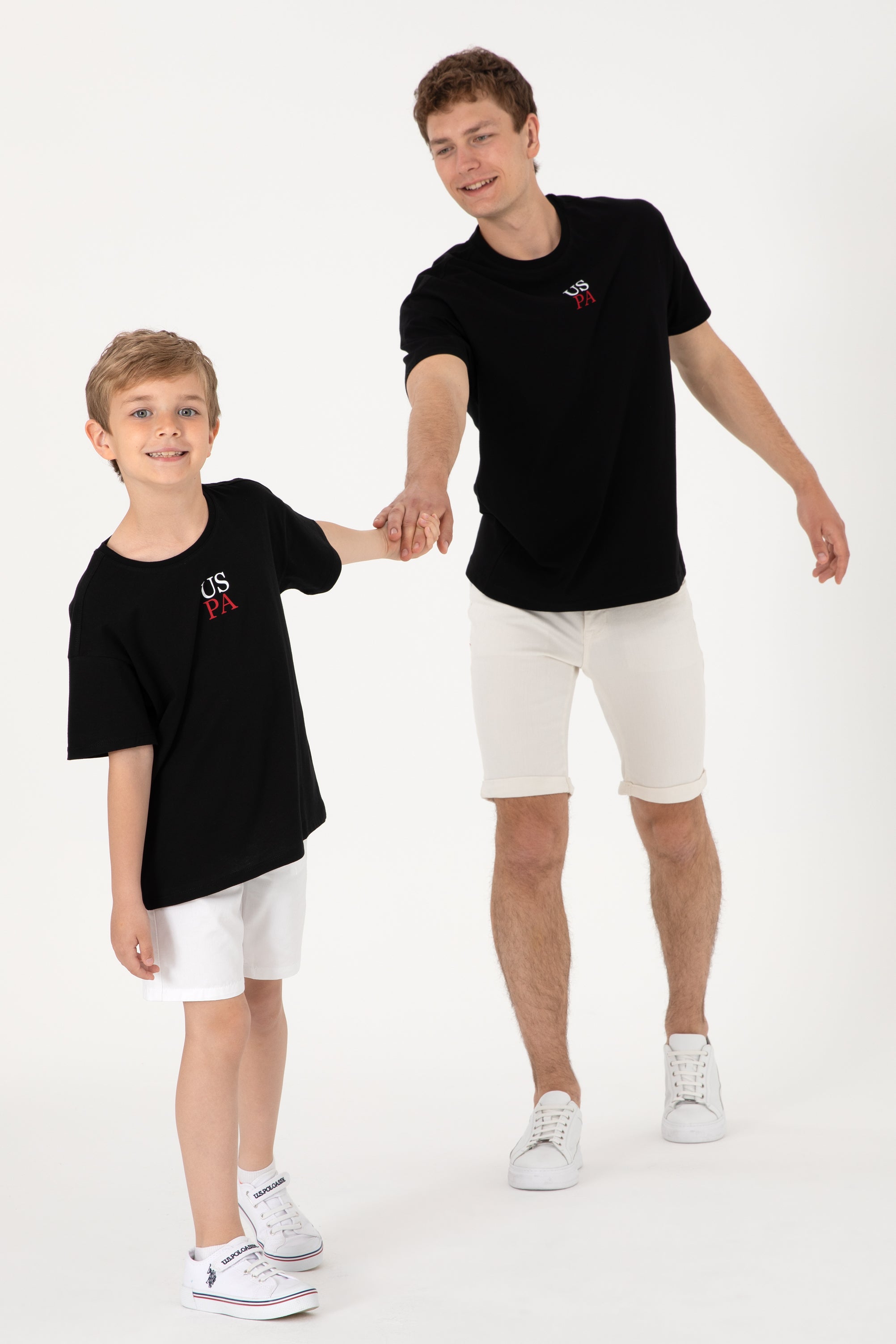 Tricou Băieți Negru Cu Guler Rotund Și Print USPA