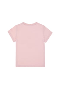 Tricou Băieți Roz Pal Cu Guler Rotund Și Logo USPA