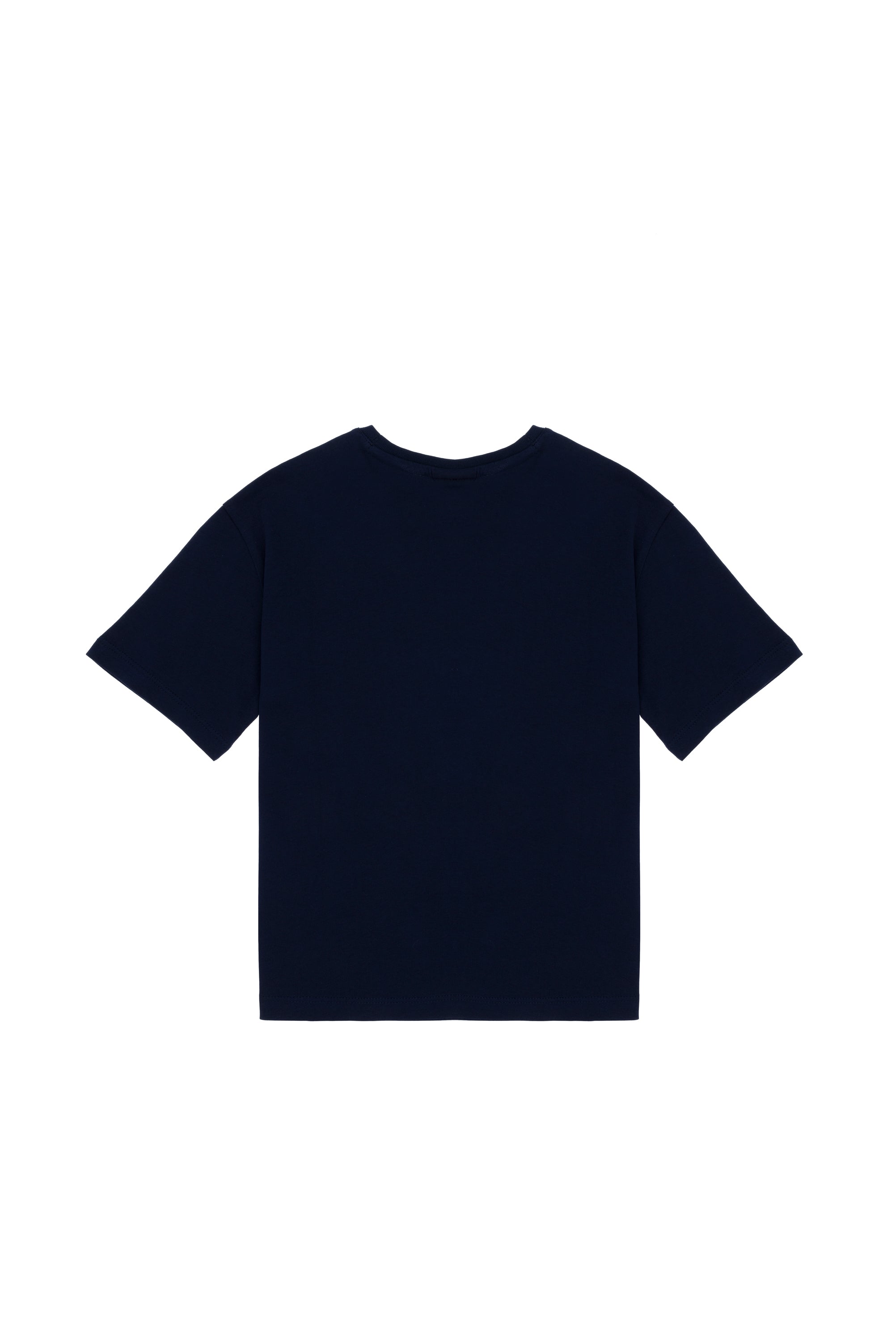 Tricou Băieți Bleumarin Oversize Cu Guler Rotund Și Logo USPA 