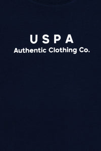 Tricou Băieți Bleumarin Oversize Cu Guler Rotund Și Logo USPA 