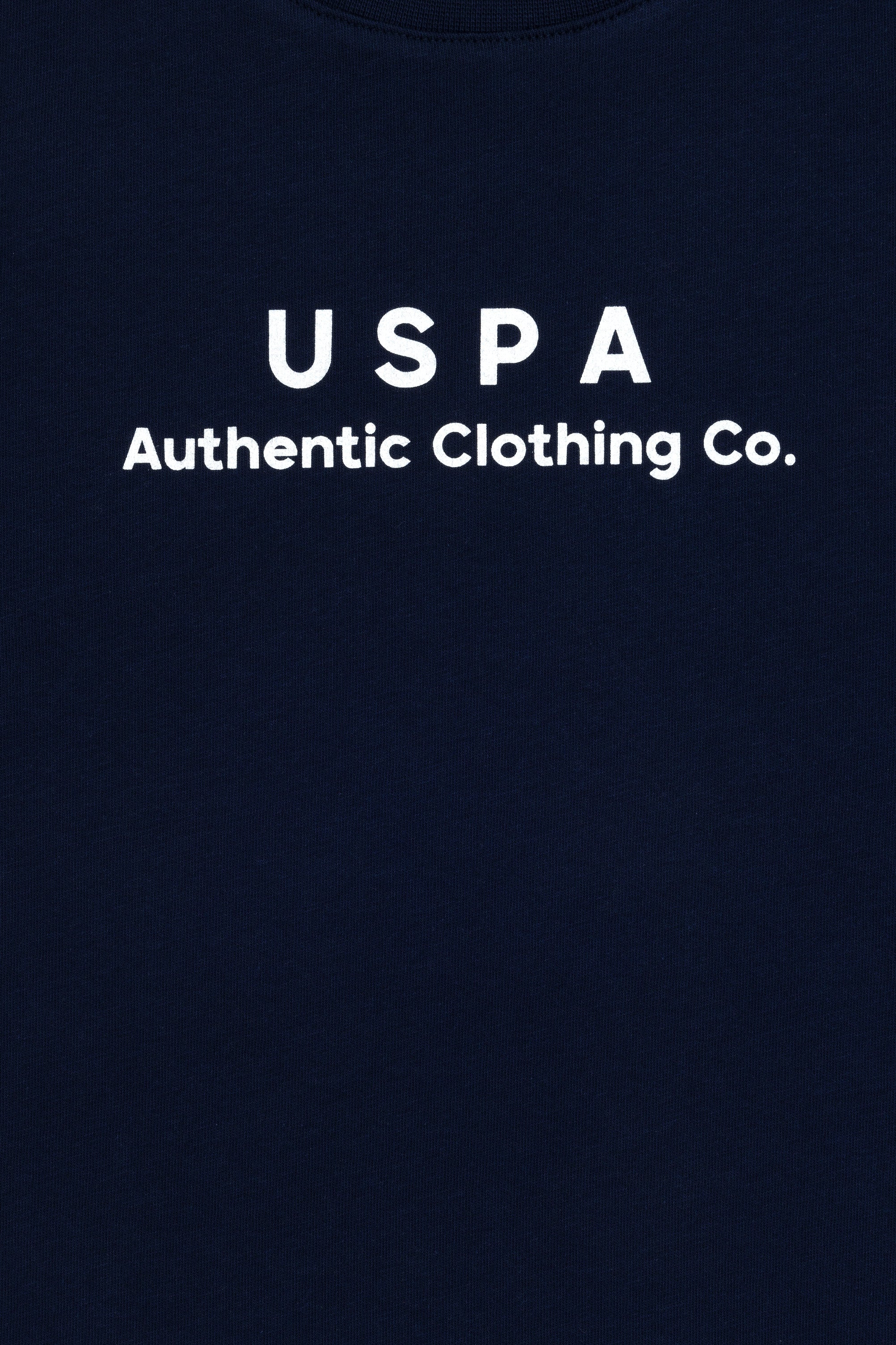 Tricou Băieți Bleumarin Oversize Cu Guler Rotund Și Logo USPA 