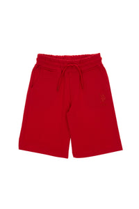 Pantaloni Scurți Băieți Pe Roșu Cu Logo Brodat