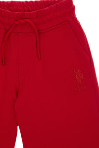 Pantaloni Scurți Băieți Pe Roșu Cu Logo Brodat