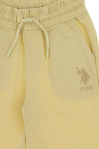 Pantaloni Scurți Băieți Verde Fistic Cu Logo Brodat