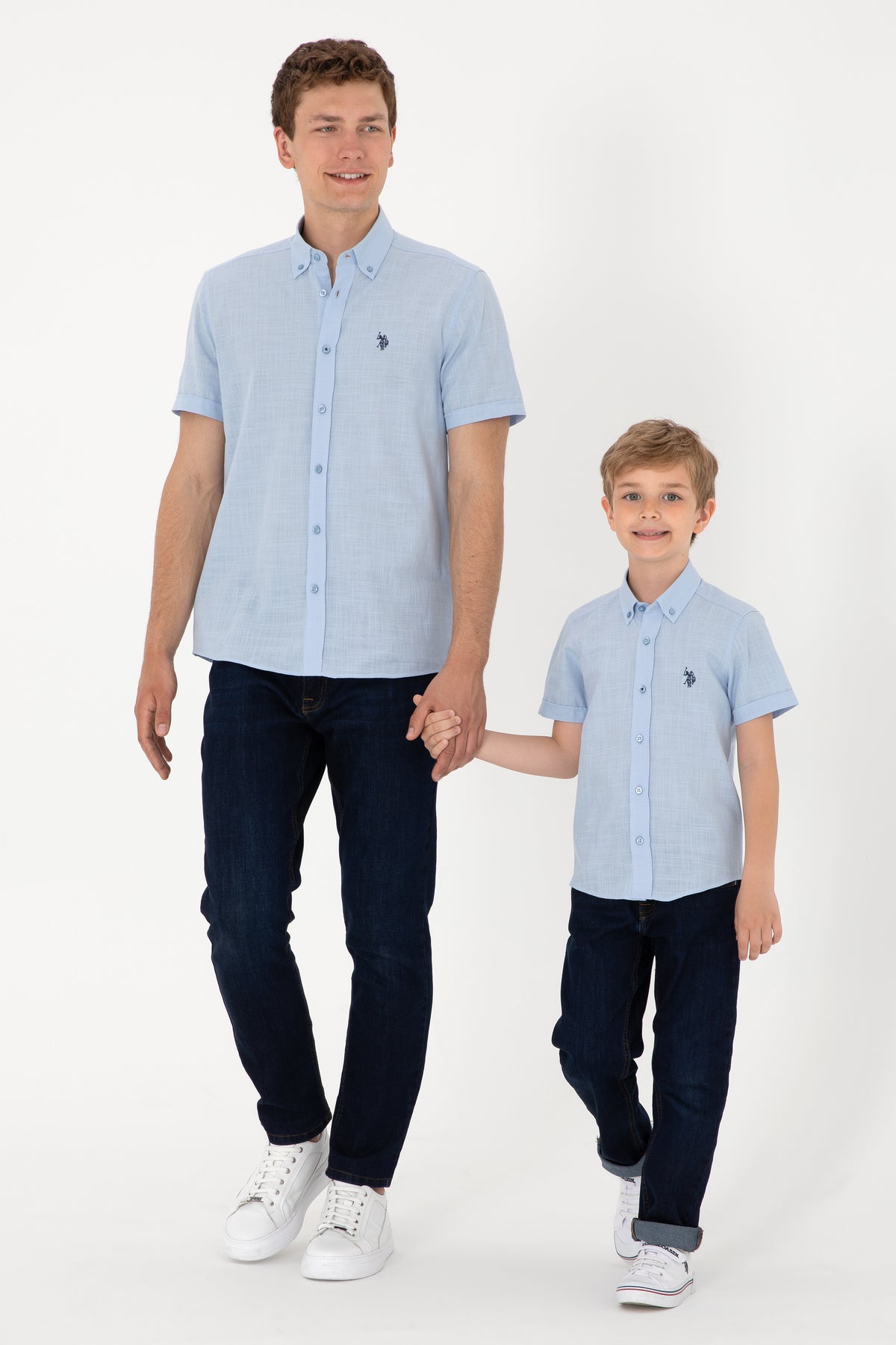 Cămașă Cu Mânecă Scurtă Băieți Albastru Deschis