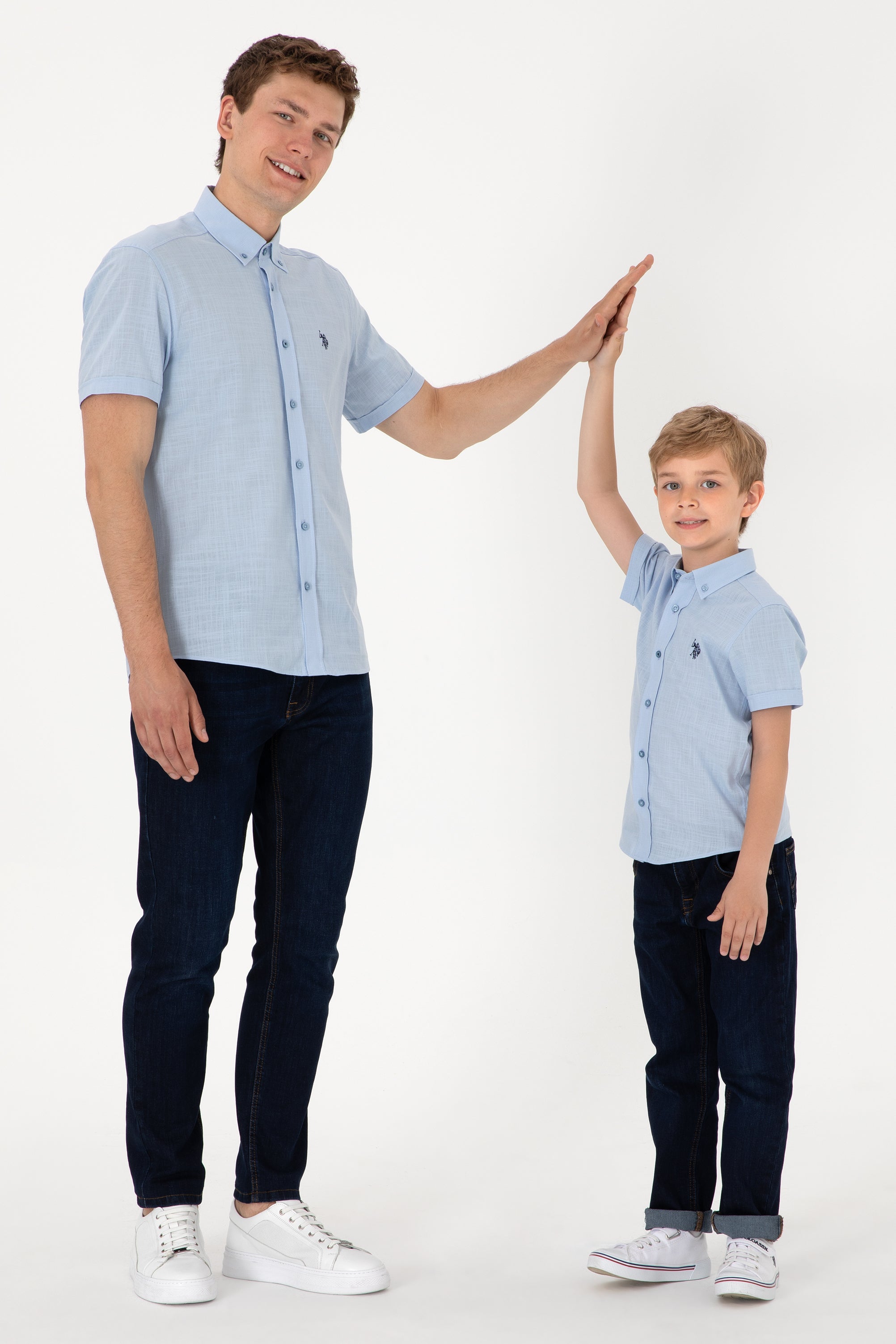 Cămașă Cu Mânecă Scurtă Băieți Albastru Deschis