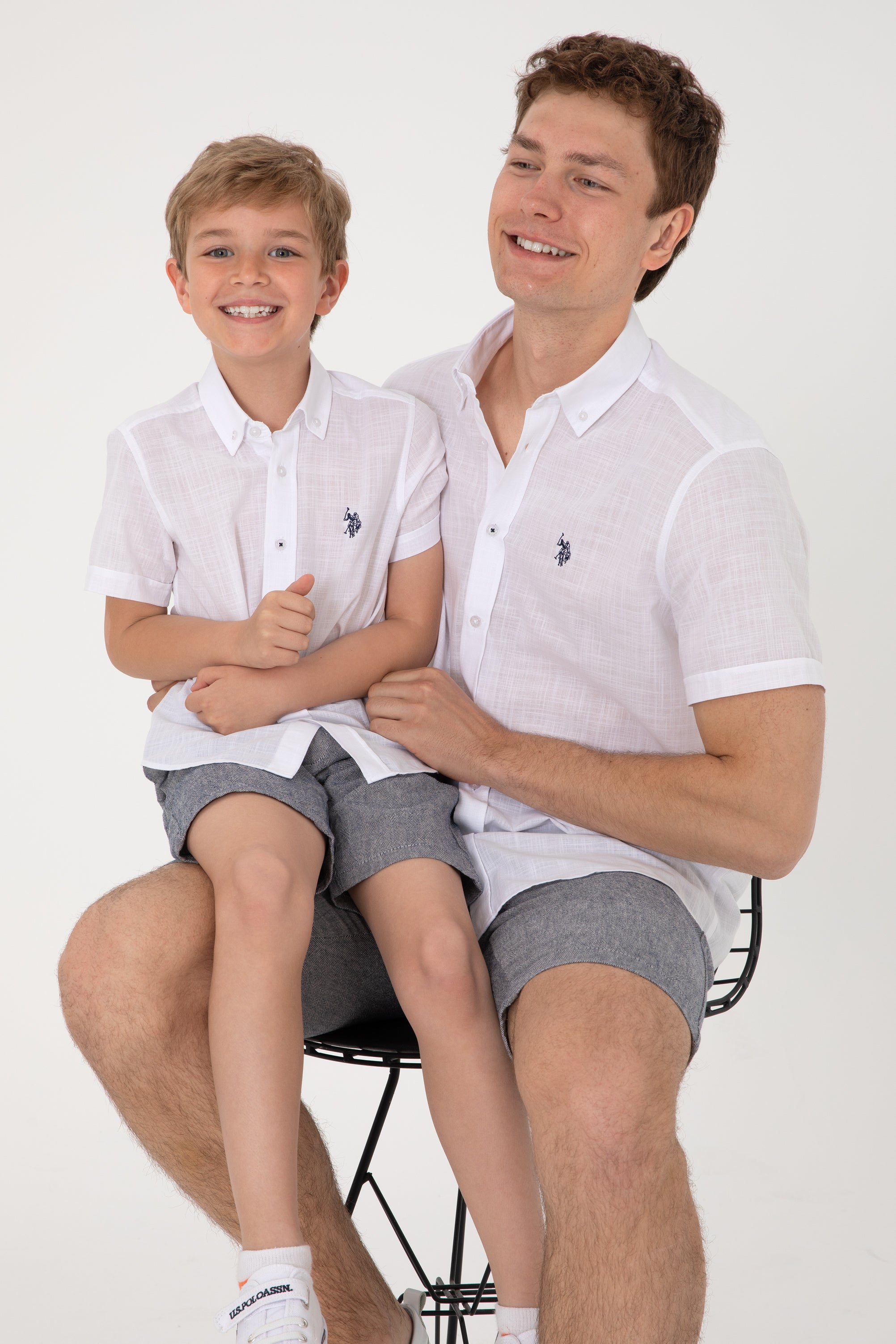 Cămașă Cu Mânecă Scurtă Băieți Alb