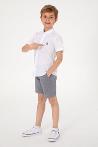 Cămașă Cu Mânecă Scurtă Băieți Alb
