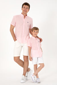 Cămașă Cu Mânecă Scurtă Băieți Roz Deschis