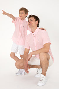Cămașă Cu Mânecă Scurtă Băieți Roz Deschis
