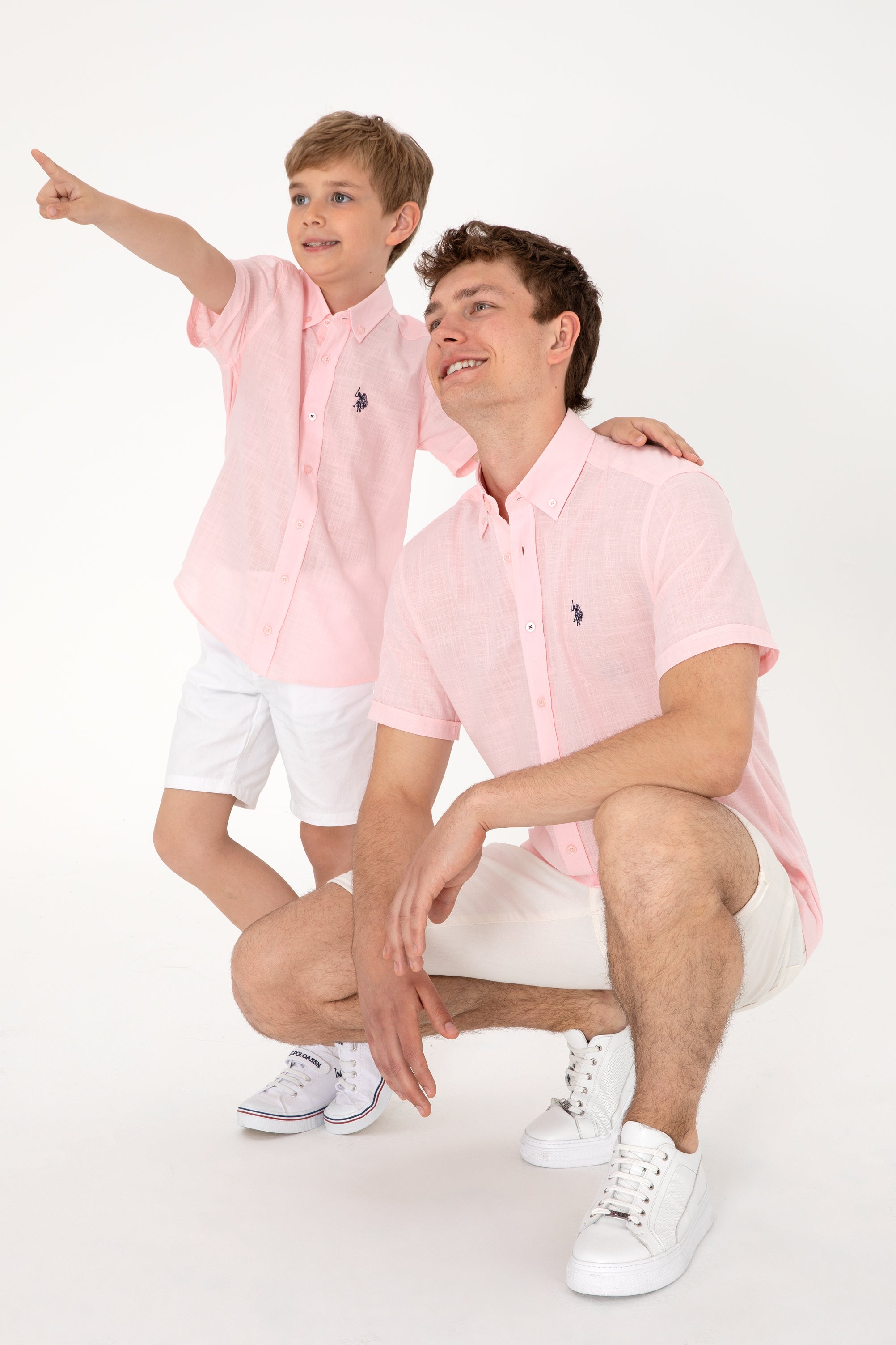 Cămașă Cu Mânecă Scurtă Băieți Roz Deschis