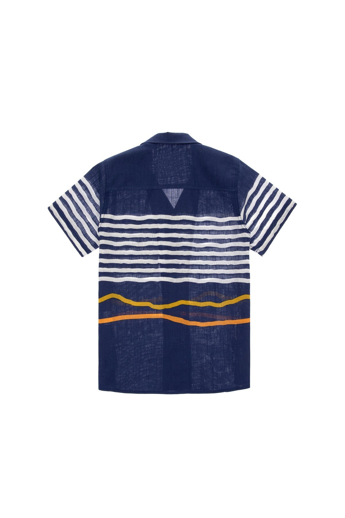 Cămașă Cu Mânecă Scurtă Băieți Bleumarin Cu Dungi Orizontale