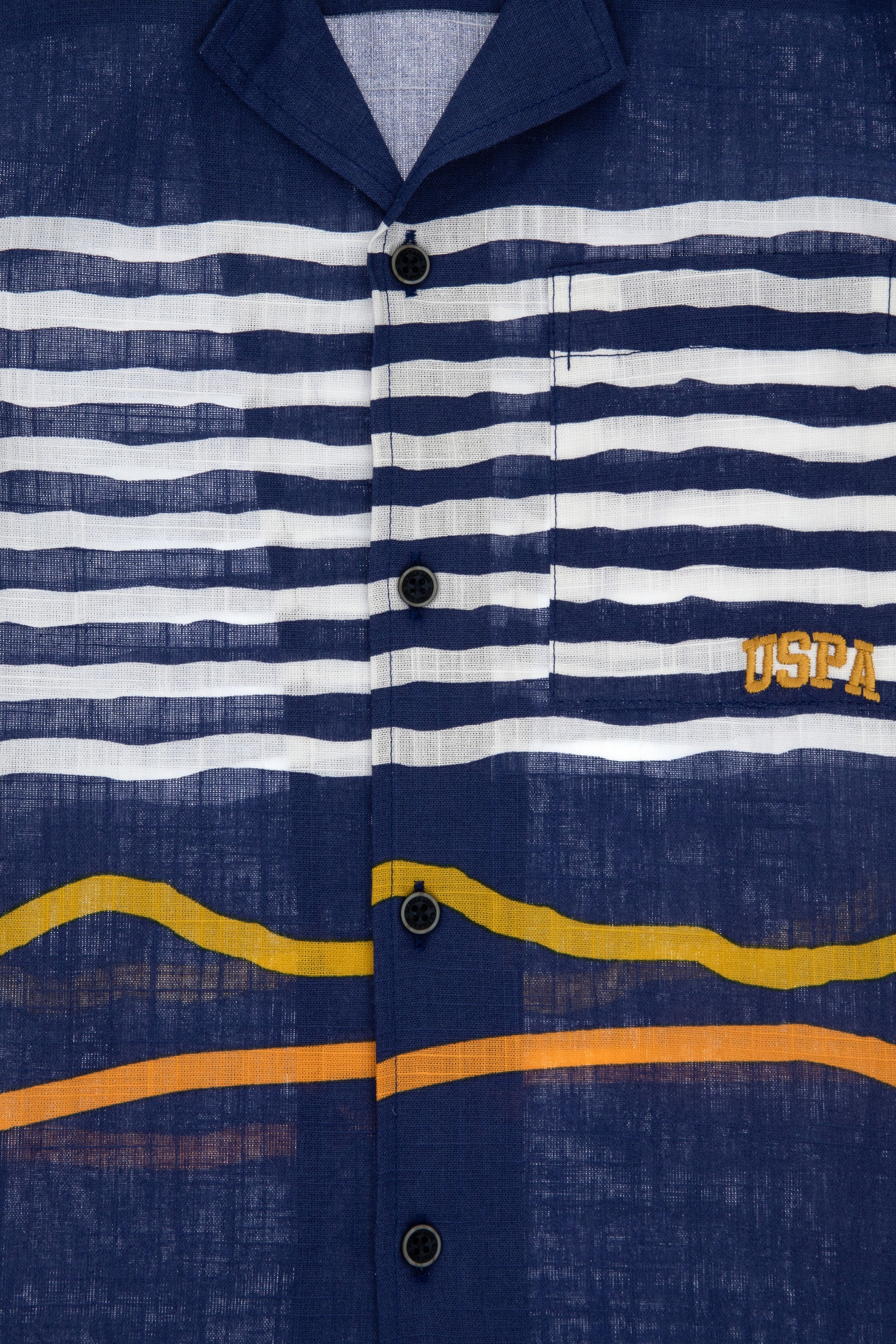 Cămașă Cu Mânecă Scurtă Băieți Bleumarin Cu Dungi Orizontale