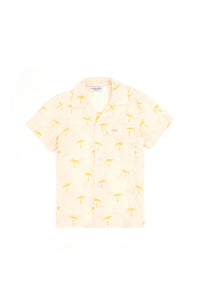 Cămașă Cu Mânecă Scurtă Băieți Pe Bej Cu Imprimeu Palmier
