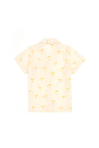 Cămașă Cu Mânecă Scurtă Băieți Pe Bej Cu Imprimeu Palmier