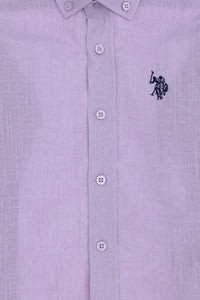 Cămașă Băieți Pe Lila Cu Logo Brodat
