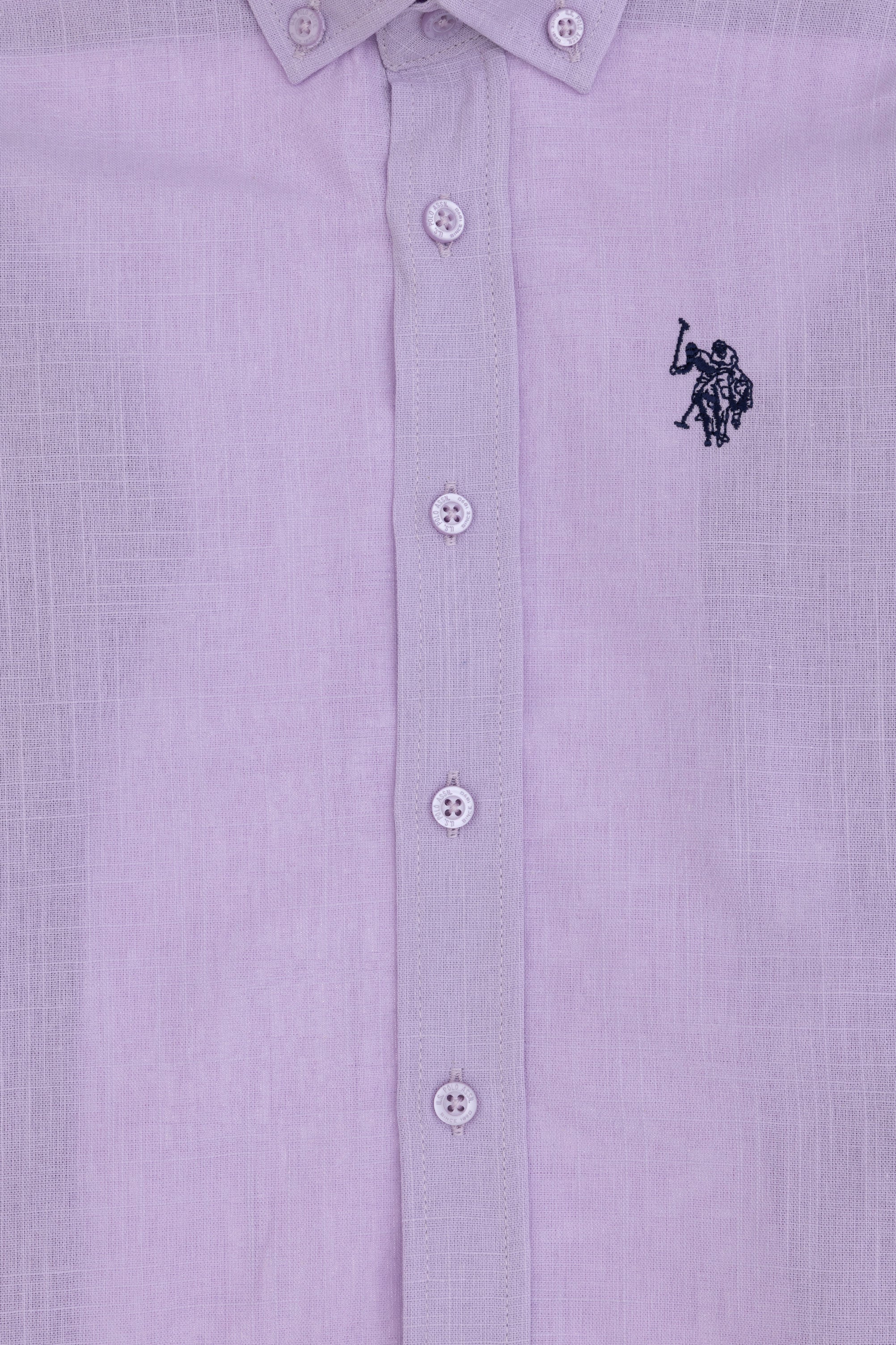 Cămașă Băieți Pe Lila Cu Logo Brodat